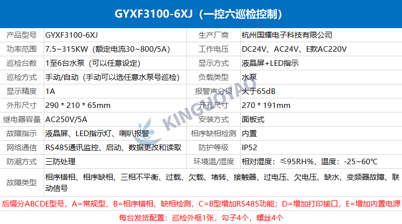 一控六GYXF3100-6XJ，手動自動低頻巡檢