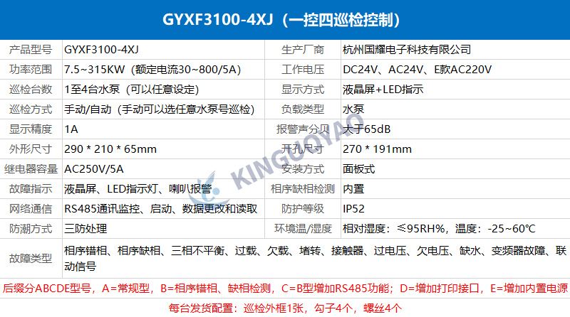 消防泵巡檢控制器GYXF3100-4XJ，一控四低速巡檢